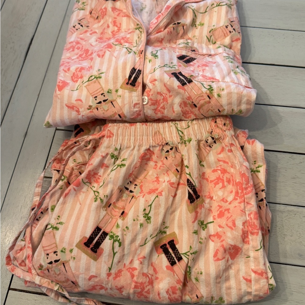 8 Oak Lane Sleepwear | Intimates Nutcracker Rose Pj Flannel Set Sz Medium